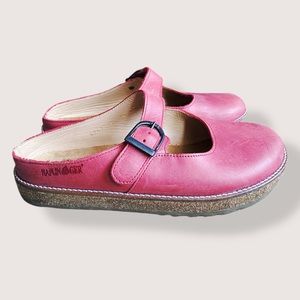 Haflinger Red Leather Clogs - 38 (fits like a 7)